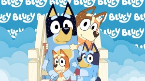 Popular Disney+ character Bluey with her family