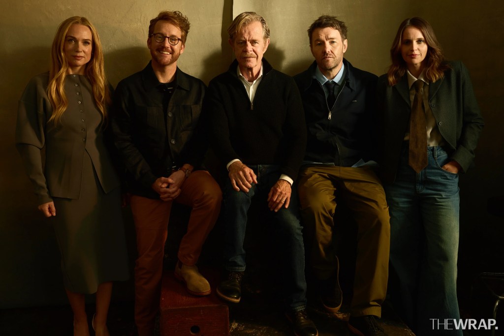 Kerry Condon, actress, Clint Bentley, director, writer, William H. Macy, actor, Joel Edgerton, actor, and Felicity Jones, actress, “Train Dreams”