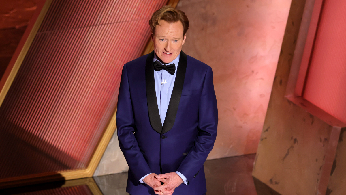 Host Conan O'Brien speaks onstage during the 97th Annual Oscars at Dolby Theatre on March 02, 2025 in Hollywood, California. (Credit: Kevin Winter/Getty Images)