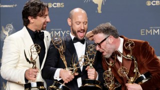 Seth Rogen Explains Why No One From ‘The Studio’ Thanked Sal Saperstein in Their Emmy Acceptance Speeches