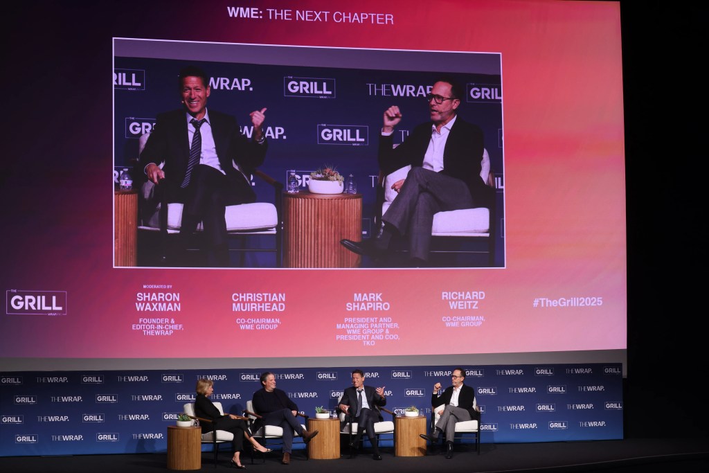 Sharon Waxman, Founder & Editor-in-Chief, TheWrap, Christian Muirhead, Co-Chairman, WME Group, Mark Shapiro, President and Managing Partner, WME Group & President and COO, TKO and Richard Weitz, Co-Chairman, WME Group