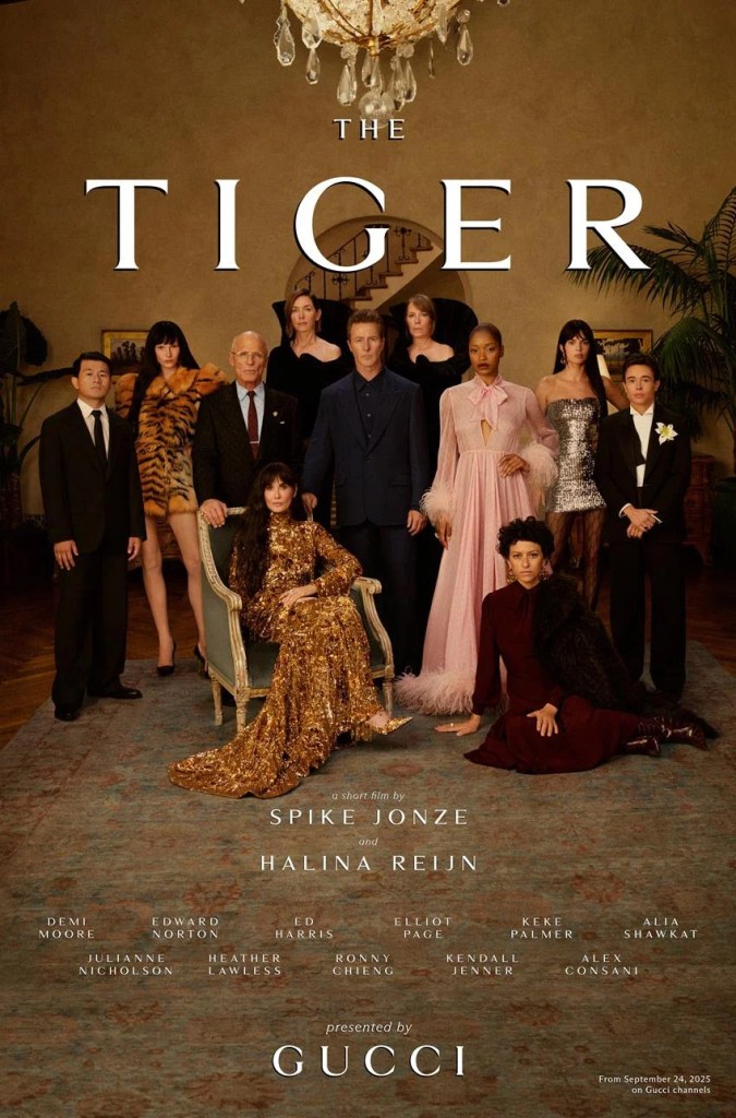 The cast of The Tiger, a film by Spike Jonze and Halina Reijn, presented by Gucci to debut designer Demna's first colllection for the brand. Source: Gucci
