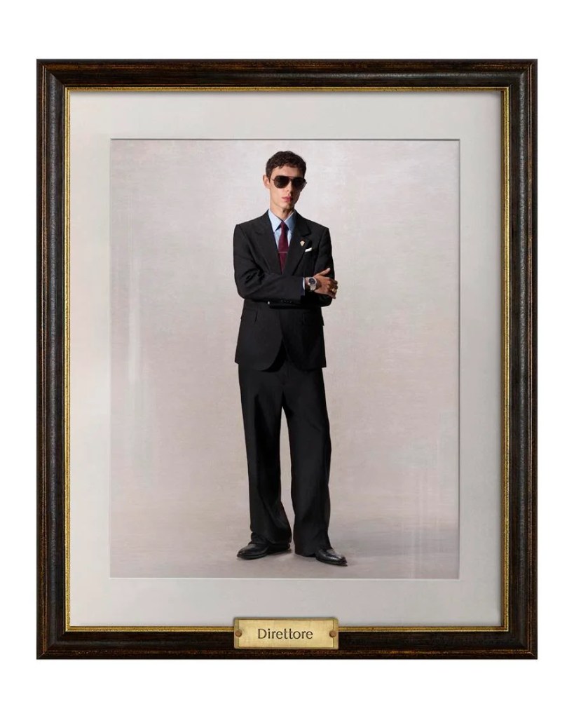 "Direttore" look from the Gucci "La Famiglia" collection by Demna . Source: Gucci/Catherine Opie