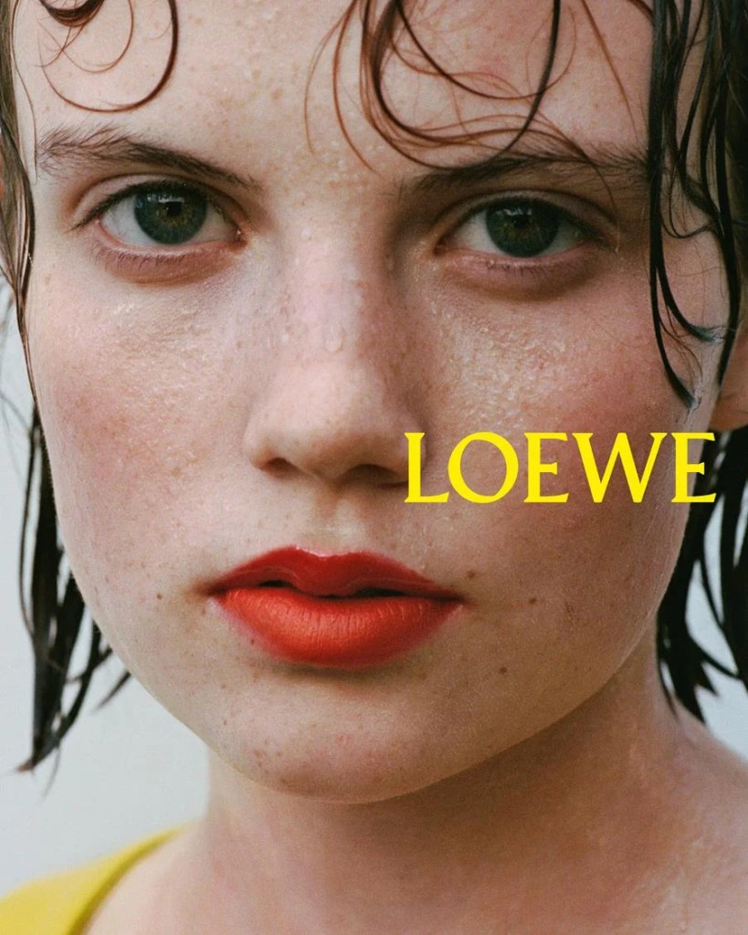 Isla Johnson in the spring 2026 Loewe campaign. Source: Loewe